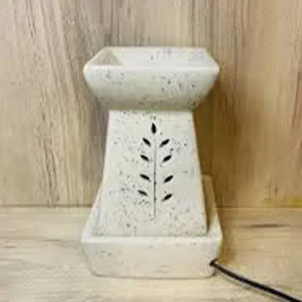 Kraftlik_Handicrafts_Aroma_Oil_Ceramic_Diffuser_Burner_in_Tulsi__with_Electric_Fragrance_Diffuser_Burner_with_Oil_for_Room/Office/Home_Decor_(Square_Shape)