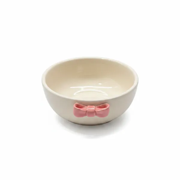 Kraftlik_Handicrafts_Bow_Design_Ceramic_Bowl_|_Pink_Decorative_Dessert,_Snack_&_Serving_Bowl_for_Kitchen_&_Dining_(Pack_of_1)