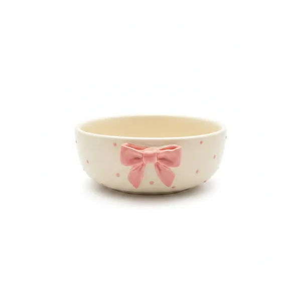 Kraftlik_Handicrafts_Bow_Design_Ceramic_Bowl_|_Pink_Decorative_Dessert,_Snack_&_Serving_Bowl_for_Kitchen_&_Dining_(Pack_of_1)