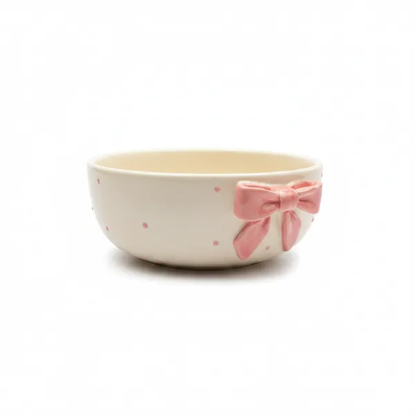 Kraftlik_Handicrafts_Bow_Design_Ceramic_Bowl_|_Pink_Decorative_Dessert,_Snack_&_Serving_Bowl_for_Kitchen_&_Dining_(Pack_of_1)