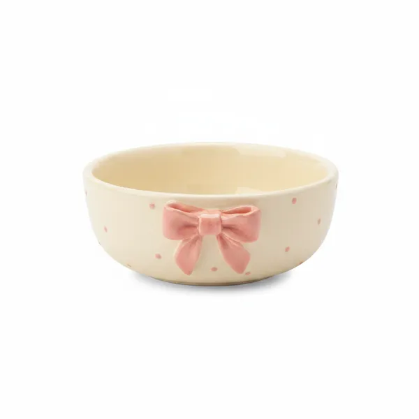 Kraftlik_Handicrafts_Bow_Design_Ceramic_Bowl_|_Pink_Decorative_Dessert,_Snack_&_Serving_Bowl_for_Kitchen_&_Dining_(Pack_of_1)