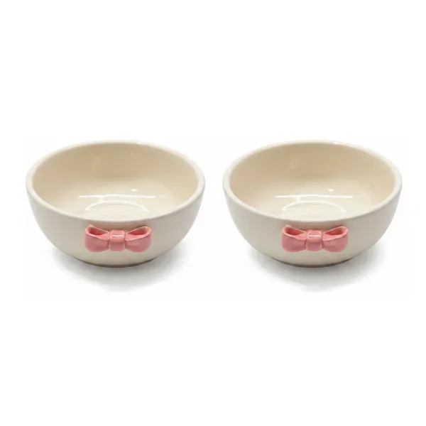 Kraftlik_Handicrafts_Bow_Design_Ceramic_Bowl_|_Pink_Decorative_Dessert,_Snack_&_Serving_Bowl_for_Kitchen_&_Dining_(Pack_of_2)