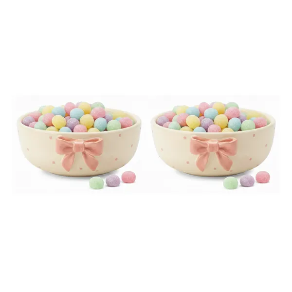 Kraftlik_Handicrafts_Bow_Design_Ceramic_Bowl_|_Pink_Decorative_Dessert,_Snack_&_Serving_Bowl_for_Kitchen_&_Dining_(Pack_of_2)