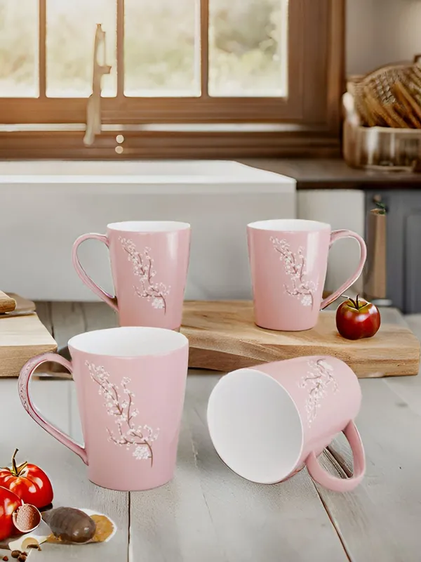 Kraftlik_Handicrafts_Ceramic_Blossom_Boost_Coffee_Mug_|_Coffee_Mugs_for_Birthday,_Wedding,_Anniversary_|_Coffee_Blossom_Boost_Mug_Gift_for_Girlfriend_(Pink)_(Pack_of_4)