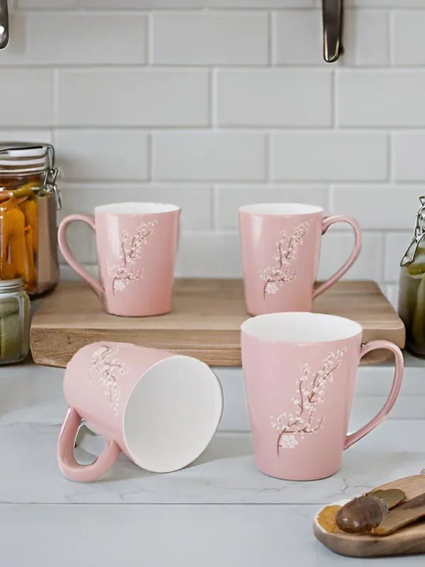 Kraftlik_Handicrafts_Ceramic_Blossom_Boost_Coffee_Mug_|_Coffee_Mugs_for_Birthday,_Wedding,_Anniversary_|_Coffee_Blossom_Boost_Mug_Gift_for_Girlfriend_(Pink)_(Pack_of_4)