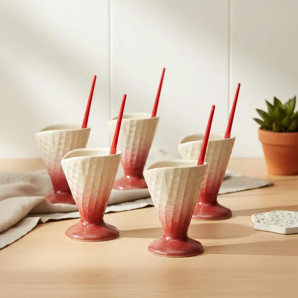 Kraftlik_Handicrafts_Ceramic_Dessert_Cup_Set_of_6_with_Spoons_|_Red_&_Cream_Dual_Tone_Ice_Cream_Cups_|_Sundae,_Falooda_&_Dessert_Serving_Bowls