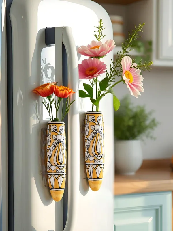 Kraftlik_Handicrafts_Ceramic_Pottery_Style_Cone_Planter_for_Home_Balcony_and_Living_Room_|_Flower_Vase_Planter_Floral_Cones_Decorative_Wall_Hanging_Planter_Pots_(Oval_(Yellow))