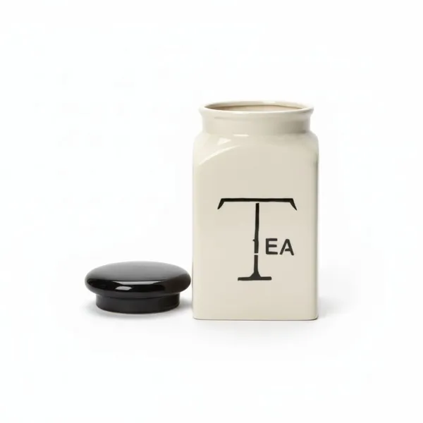 Kraftlik_Handicrafts_Ceramic_Tea_Coffee_Sugar_Storage_Jars_with_Lid_–_Vintage_Cream_Kitchen_Canisters_for_Dry_Food,_Countertop_Organizer,_Multipurpose_Ceramic_Containers_for_Home_&_Dining_(TEA_JAR)
