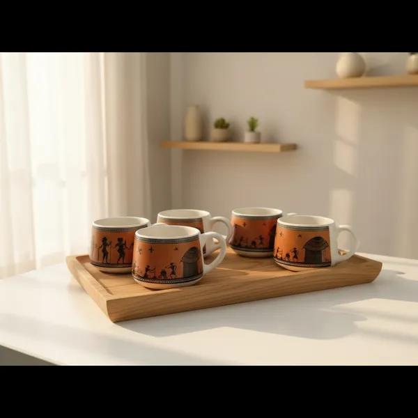 Kraftlik_Handicrafts_Ceramic_Tea_Cup_Set_of_6_(200_ml)_|_Clock_Print_Chai_Cups_|_Microwave_&_Dishwasher_Safe_|_Tea_&_Coffee_Cups_for_Home,_Office_&_Gifting_(Madhubani_Series_Red)