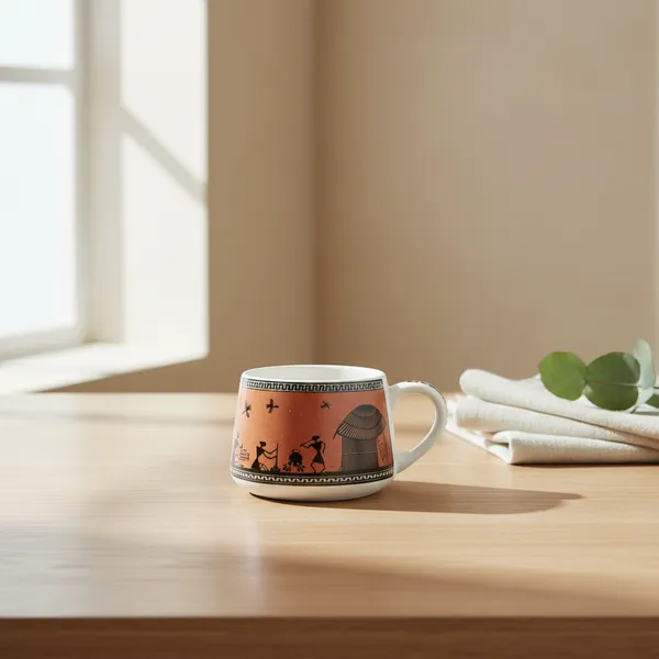 Kraftlik_Handicrafts_Ceramic_Tea_Cup_Set_of_6_(200_ml)_|_Clock_Print_Chai_Cups_|_Microwave_&_Dishwasher_Safe_|_Tea_&_Coffee_Cups_for_Home,_Office_&_Gifting_(Madhubani_Series_Red)