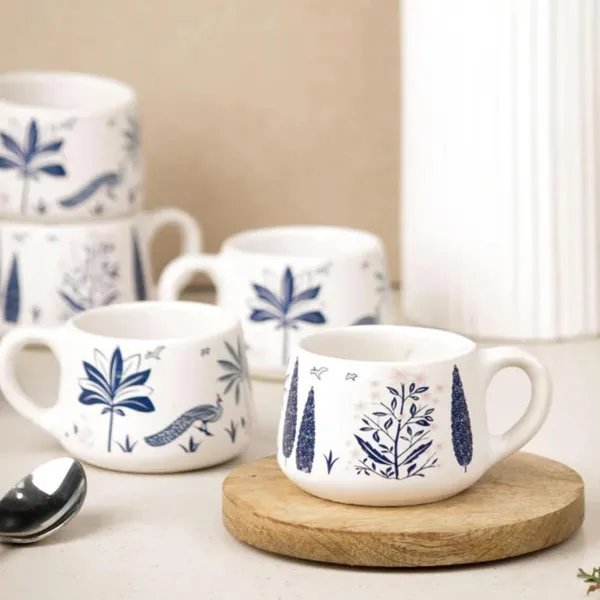 Kraftlik_Handicrafts_Ceramic_Tea_Cup_Set_of_6_(200_ml)_|_Clock_Print_Chai_Cups_|_Microwave_&_Dishwasher_Safe_|_Tea_&_Coffee_Cups_for_Home,_Office_&_Gifting_(Nature_Series_Blue_Series)
