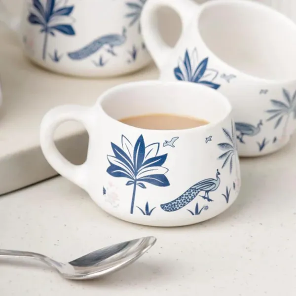 Kraftlik_Handicrafts_Ceramic_Tea_Cup_Set_of_6_(200_ml)_|_Clock_Print_Chai_Cups_|_Microwave_&_Dishwasher_Safe_|_Tea_&_Coffee_Cups_for_Home,_Office_&_Gifting_(Nature_Series_Blue_Series)