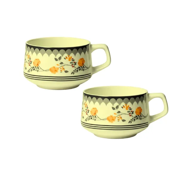 Kraftlik_Handicrafts_Ceramic_Tea_Cup_Set_of_6_(200_ml)_|_Clock_Print_Chai_Cups_|_Microwave_&_Dishwasher_Safe_|_Tea_&_Coffee_Cups_for_Home,_Office_&_Gifting_(Yellow_Flower_Series)