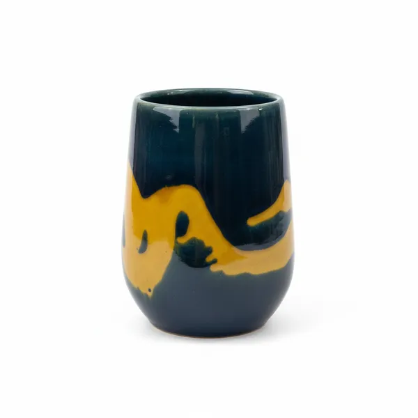 Kraftlik_Handicrafts_Ceramic_Toothbrush_Holder_for_Bathroom_|_Decorative_Design_Toothbrush_Stand_|_Glazed_Bathroom_Counter_Organizer_|_Toothpaste_&_Brush_Holder_|_Pack_of_1_(Green)