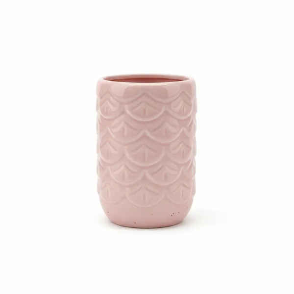 Kraftlik_Handicrafts_Ceramic_Toothbrush_Holder_for_Bathroom_|_Decorative_Design_Toothbrush_Stand_|_Glazed_Bathroom_Counter_Organizer_|_Toothpaste_&_Brush_Holder_|_Pack_of_1_(Pink)