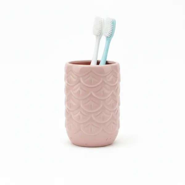 Kraftlik_Handicrafts_Ceramic_Toothbrush_Holder_for_Bathroom_|_Decorative_Design_Toothbrush_Stand_|_Glazed_Bathroom_Counter_Organizer_|_Toothpaste_&_Brush_Holder_|_Pack_of_1_(Pink)