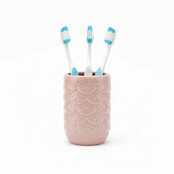 Kraftlik_Handicrafts_Ceramic_Toothbrush_Holder_for_Bathroom_|_Decorative_Design_Toothbrush_Stand_|_Glazed_Bathroom_Counter_Organizer_|_Toothpaste_&_Brush_Holder_|_Pack_of_1_(Pink)