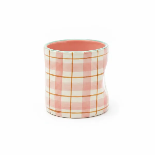 Kraftlik_Handicrafts_Check_Pattern_Ceramic_Glass_|_Pink_Decorative_Drinking_Cup_for_Coffee,_Tea,_Juice_&_Cold_Beverages_|_Aesthetic_Drinkware_(Pack_of_1)
