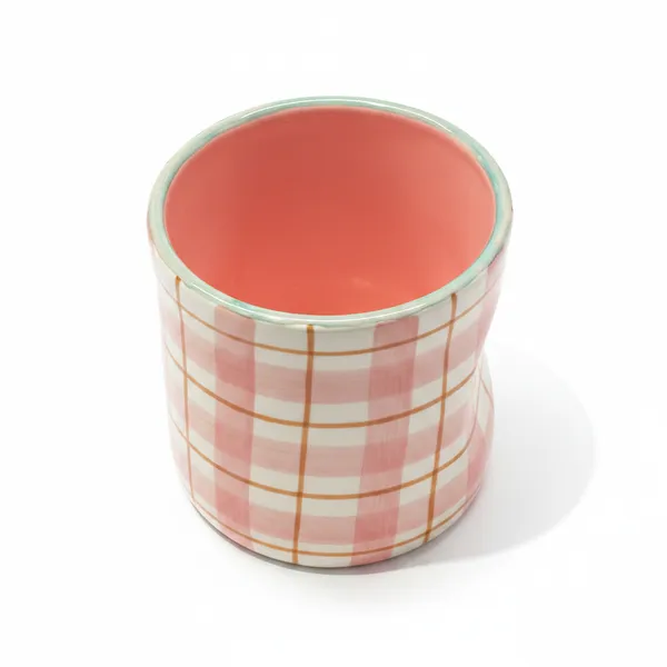 Kraftlik_Handicrafts_Check_Pattern_Ceramic_Glass_|_Pink_Decorative_Drinking_Cup_for_Coffee,_Tea,_Juice_&_Cold_Beverages_|_Aesthetic_Drinkware_(Pack_of_1)
