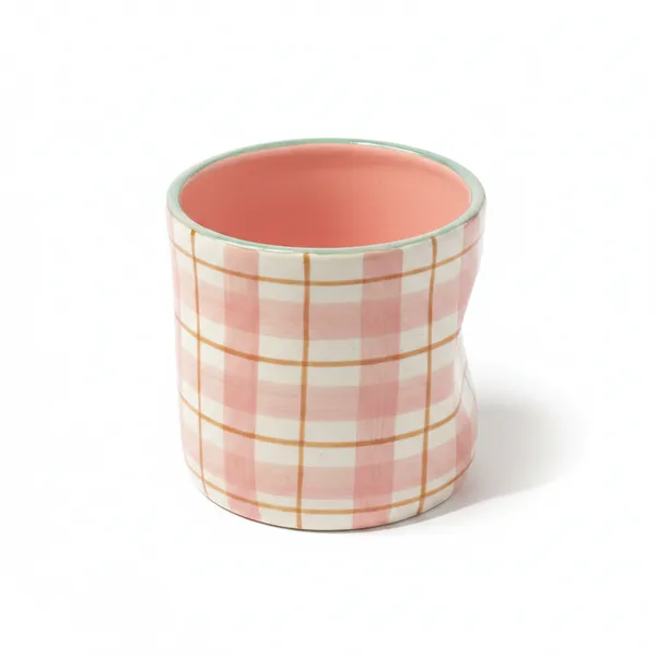 Kraftlik_Handicrafts_Check_Pattern_Ceramic_Glass_|_Pink_Decorative_Drinking_Cup_for_Coffee,_Tea,_Juice_&_Cold_Beverages_|_Aesthetic_Drinkware_(Pack_of_1)