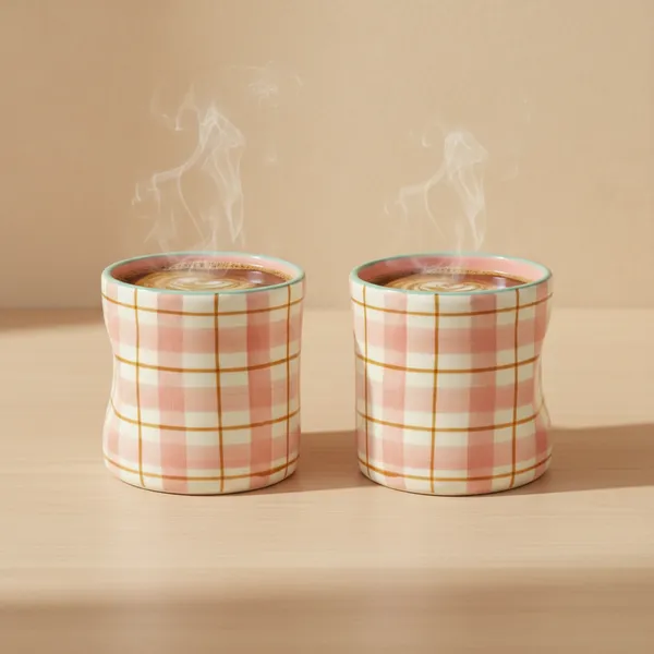 Kraftlik_Handicrafts_Check_Pattern_Ceramic_Glass_|_Pink_Decorative_Drinking_Cup_for_Coffee,_Tea,_Juice_&_Cold_Beverages_|_Aesthetic_Drinkware_(Pack_of_2)