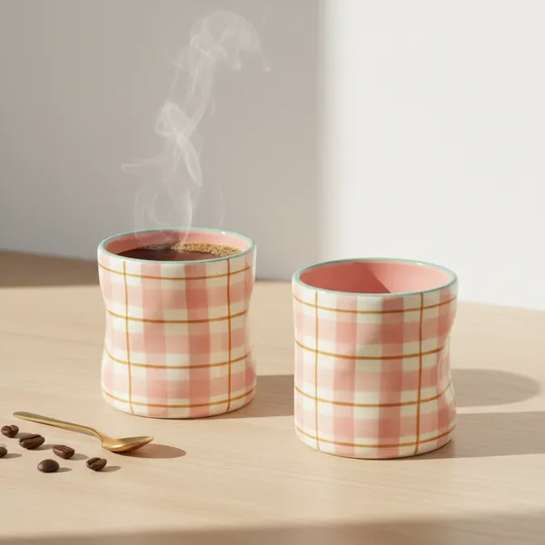 Kraftlik_Handicrafts_Check_Pattern_Ceramic_Glass_|_Pink_Decorative_Drinking_Cup_for_Coffee,_Tea,_Juice_&_Cold_Beverages_|_Aesthetic_Drinkware_(Pack_of_2)