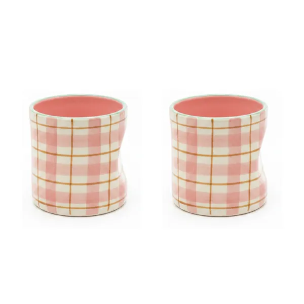 Kraftlik_Handicrafts_Check_Pattern_Ceramic_Glass_|_Pink_Decorative_Drinking_Cup_for_Coffee,_Tea,_Juice_&_Cold_Beverages_|_Aesthetic_Drinkware_(Pack_of_2)