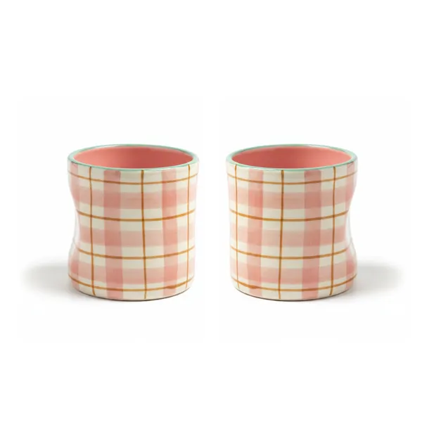 Kraftlik_Handicrafts_Check_Pattern_Ceramic_Glass_|_Pink_Decorative_Drinking_Cup_for_Coffee,_Tea,_Juice_&_Cold_Beverages_|_Aesthetic_Drinkware_(Pack_of_2)