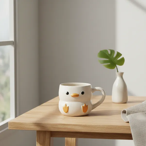 Kraftlik_Handicrafts_Cute_Chick_Shape_Ceramic_Coffee_Mug_|_3D_Bird_Design_Tea_Cup_|_Handmade_Designer_Mug_for_Home,_Office_&_Gifting_(Pack_of_1)