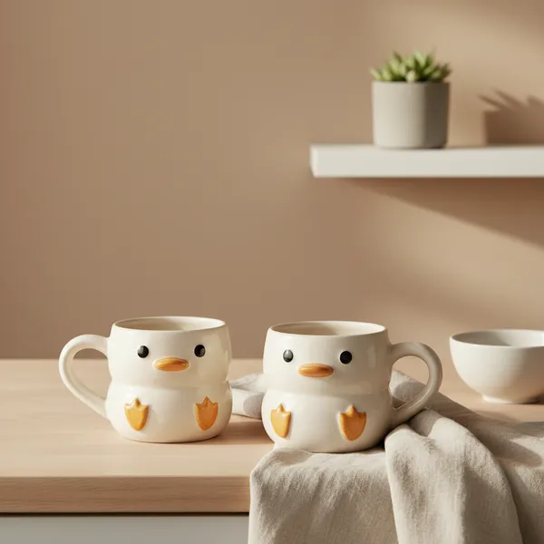Kraftlik_Handicrafts_Cute_Chick_Shape_Ceramic_Coffee_Mug_|_3D_Bird_Design_Tea_Cup_|_Handmade_Designer_Mug_for_Home,_Office_&_Gifting_(Pack_of_2)