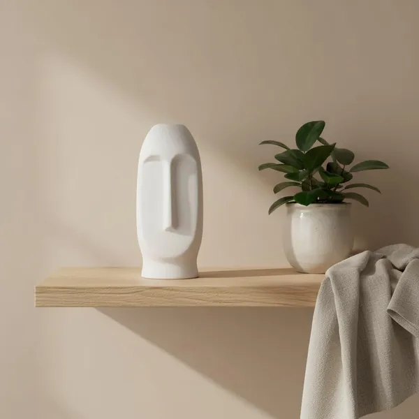 Kraftlik_Handicrafts_Face_Shape_Ceramic_Vase_|_Artistic_Flower_Pot_&_Planter_for_Home_Décor_|_Tabletop,_Bedroom_&_Corner_Decoration_(Face_Vase_(White)_(Small)_Pack_of_1)