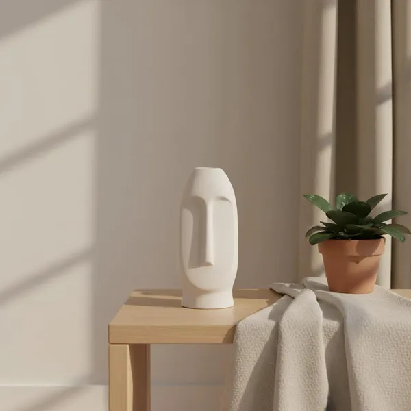 Kraftlik_Handicrafts_Face_Shape_Ceramic_Vase_|_Artistic_Flower_Pot_&_Planter_for_Home_Décor_|_Tabletop,_Bedroom_&_Corner_Decoration_(Face_Vase_(White)_(Small)_Pack_of_1)