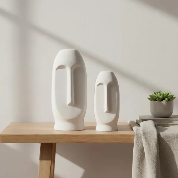 Kraftlik_Handicrafts_Face_Shape_Ceramic_Vase_|_Artistic_Flower_Pot_&_Planter_for_Home_Décor_|_Tabletop,_Bedroom_&_Corner_Decoration_(Face_Vase_(White)_(Small_&_Big)_Set)