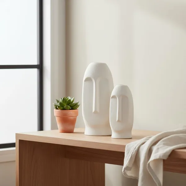 Kraftlik_Handicrafts_Face_Shape_Ceramic_Vase_|_Artistic_Flower_Pot_&_Planter_for_Home_Décor_|_Tabletop,_Bedroom_&_Corner_Decoration_(Face_Vase_(White)_(Small_&_Big)_Set)