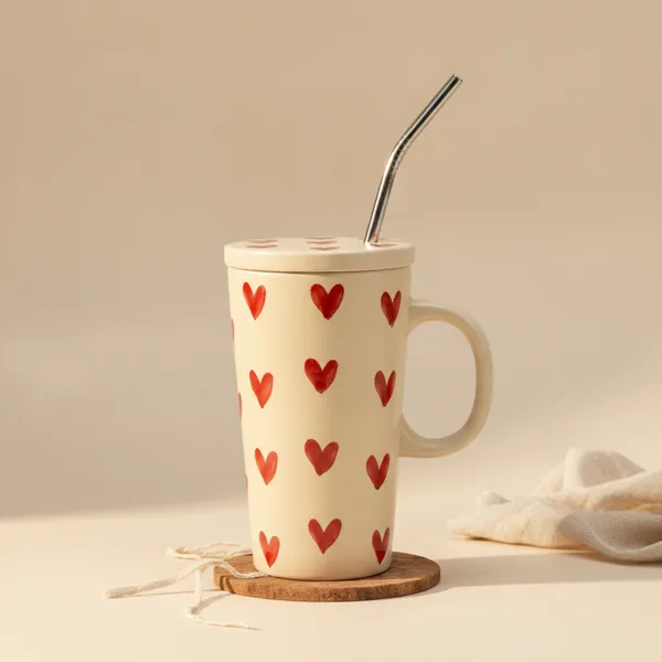Kraftlik_Handicrafts_Heart_Print_Ceramic_Coffee_Cup_with_Lid_&_Stainless_Steel_Straw_|_Reusable_Travel_Mug_for_Coffee,_Tea,_Juice_&_Smoothies_|_Aesthetic_Drinkware_(Pack_of_1)