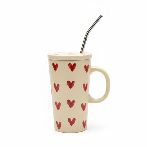 Kraftlik_Handicrafts_Heart_Print_Ceramic_Coffee_Cup_with_Lid_&_Stainless_Steel_Straw_|_Reusable_Travel_Mug_for_Coffee,_Tea,_Juice_&_Smoothies_|_Aesthetic_Drinkware_(Pack_of_1)