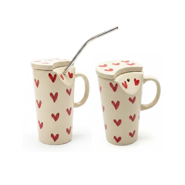 Kraftlik_Handicrafts_Heart_Print_Ceramic_Coffee_Cup_with_Lid_&_Stainless_Steel_Straw_|_Reusable_Travel_Mug_for_Coffee,_Tea,_Juice_&_Smoothies_|_Aesthetic_Drinkware_(Pack_of_2)
