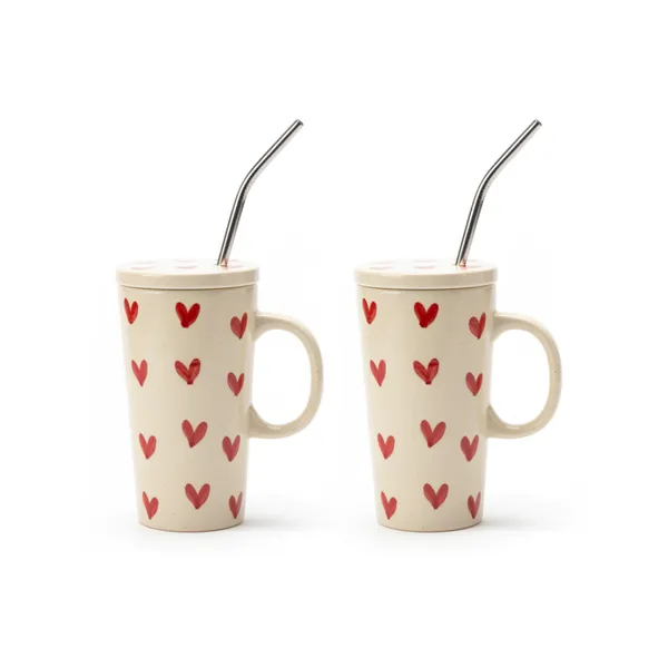 Kraftlik_Handicrafts_Heart_Print_Ceramic_Coffee_Cup_with_Lid_&_Stainless_Steel_Straw_|_Reusable_Travel_Mug_for_Coffee,_Tea,_Juice_&_Smoothies_|_Aesthetic_Drinkware_(Pack_of_2)