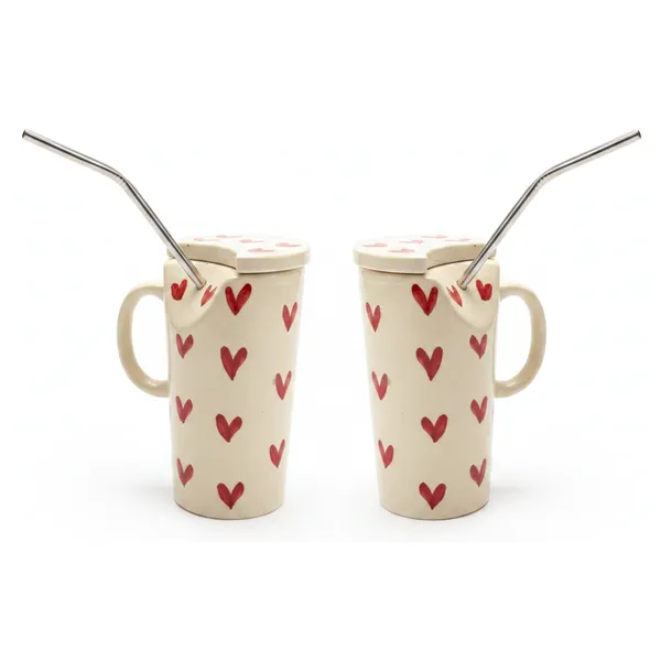 Kraftlik_Handicrafts_Heart_Print_Ceramic_Coffee_Cup_with_Lid_&_Stainless_Steel_Straw_|_Reusable_Travel_Mug_for_Coffee,_Tea,_Juice_&_Smoothies_|_Aesthetic_Drinkware_(Pack_of_2)
