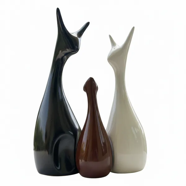 Kraftlik_Handicrafts_Home_Decor_Lucky_Deer_Statue_Family_Piano_Finish_Ceramic_Figures_-_(Set_of_3)_(Deer_Family_-_Black_Brown_White)