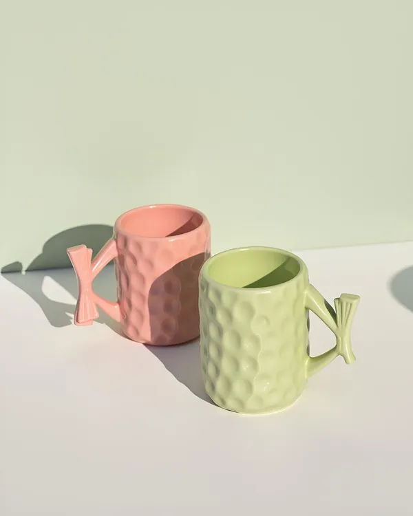 Kraftlik_Handicrafts_Pink_|_Mint_Bow_Handle_Ceramic_Coffee_Mug_|_300_ml_Premium_Handcrafted_Tea_&_Coffee_Cup_|_Stylish_Designer_Mug_for_Home,_Office_&_Gifting_(Set_of_2)_Visit_the_Kraftli