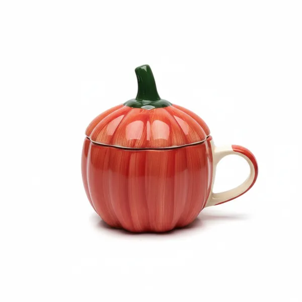 Kraftlik_Handicrafts_Pumpkin_Shape_Ceramic_Mug_with_Lid_|_Cute_Autumn_Design_Tea_&_Coffee_Cup_|_Decorative_Drinkware_for_Home,_Office_&_Gifting_(RED_Pack_of_1)