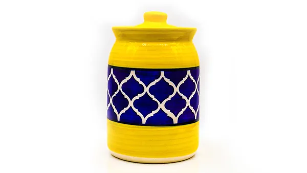Kraftlik_Handicrafts_Pure_Ceramic_Pickle_Jars_With_Unique_Lids_Multipurpose_Barni_For_Chutney,_Pickle_Jar_Storage_Container,_Dining_Table_Container_(1000Ml)_-_Multicolor