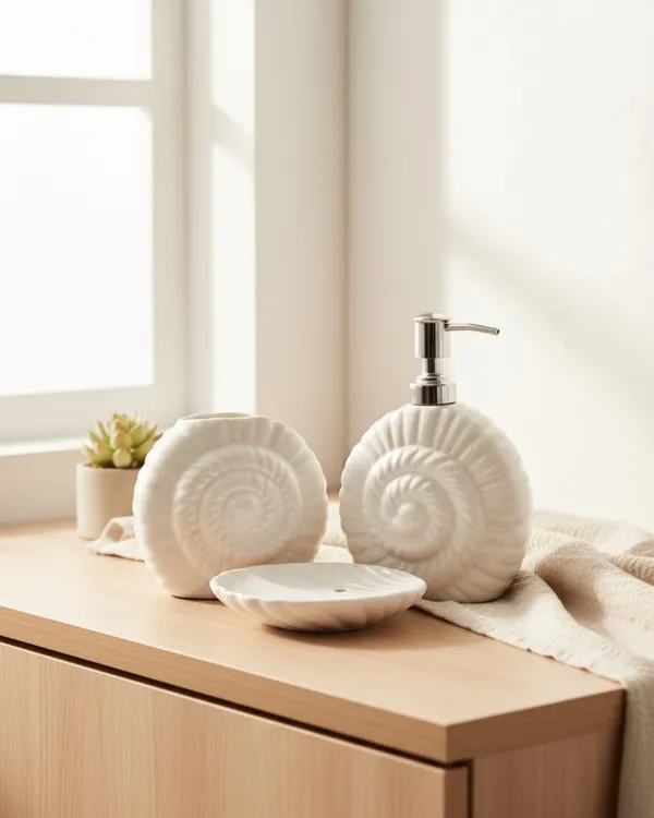 Kraftlik_Handicrafts_Snail_Shell-Shape_Liquid_Soap_Dispenser_Portable_Shape_Liquid_Soap_Dispenser_Hand_Wash_Dispenser_Pump_Push-Type_Shampoo_Dispenser_for_Hotel_Bathroom,_Ceramic_(Bath-SEEP-Ring)