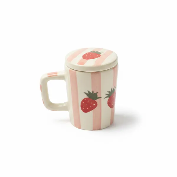 Kraftlik_Handicrafts_Strawberry_Design_Coffee_Cup_with_Lid_&_Straw_|_Ceramic_Mug_for_Coffee,_Tea,_Milk_&_Cold_Beverages_|_Cute_Drinkware_(Pack_of_1)