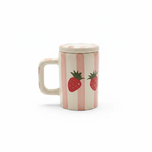Kraftlik_Handicrafts_Strawberry_Design_Coffee_Cup_with_Lid_&_Straw_|_Ceramic_Mug_for_Coffee,_Tea,_Milk_&_Cold_Beverages_|_Cute_Drinkware_(Pack_of_1)
