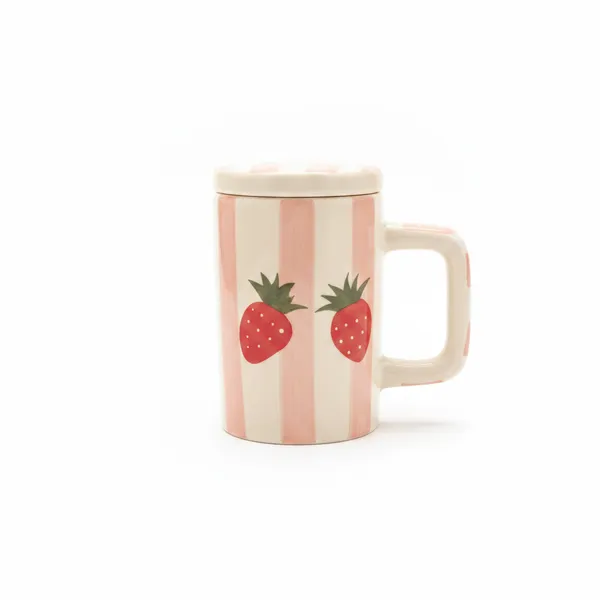 Kraftlik_Handicrafts_Strawberry_Design_Coffee_Cup_with_Lid_&_Straw_|_Ceramic_Mug_for_Coffee,_Tea,_Milk_&_Cold_Beverages_|_Cute_Drinkware_(Pack_of_1)