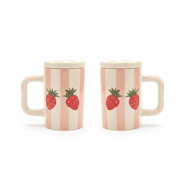 Kraftlik_Handicrafts_Strawberry_Design_Coffee_Cup_with_Lid_&_Straw_|_Ceramic_Mug_for_Coffee,_Tea,_Milk_&_Cold_Beverages_|_Cute_Drinkware_(Pack_of_2)