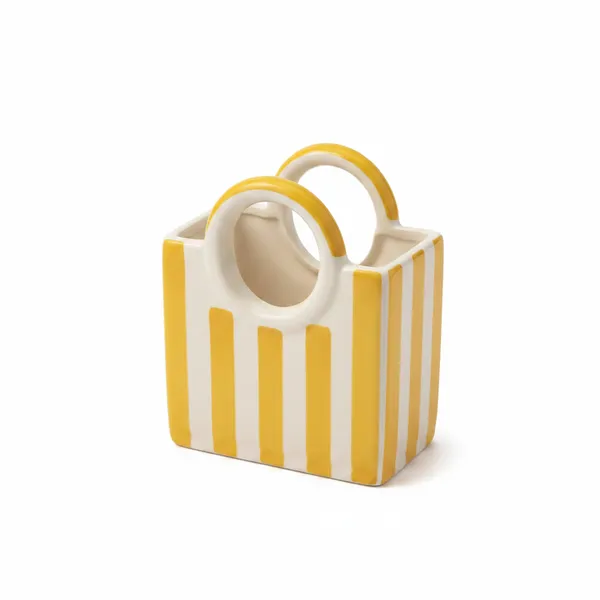 Kraftlik_Handicrafts_Striped_Basket_Shape_Ceramic_Flower_Vase_|_Yellow_&_White_Decorative_Table_Vase_for_Home_Décor,_Living_Room_&_Office_(Pack_of_1)