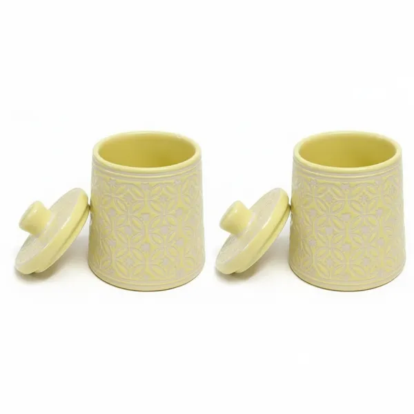 Kraftlik_Handicrafts_Teal_Yellow_Ceramic_Storage_Jar_with_Lid_|_Handcrafted_Floral_Pattern_Airtight_Kitchen_Container_for_Sugar,_Tea,_Coffee,_Spices_&_Snacks_(YELLOW_2)